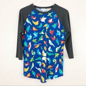 LuLaRoe | Origami Multicolored Birds Randy Tee
